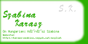 szabina karasz business card